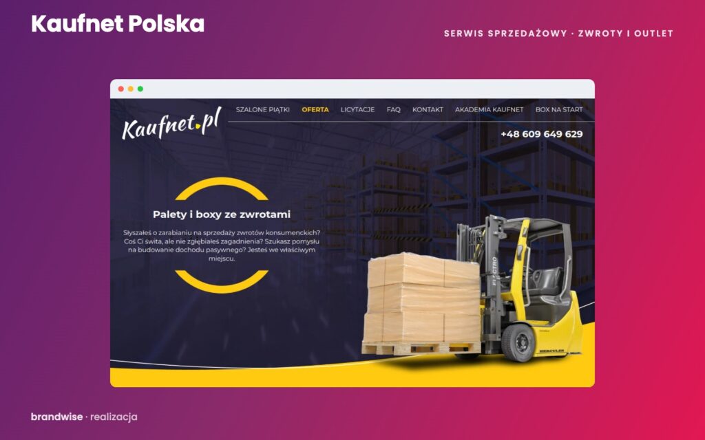 Kaufnet Polska — serwis sprzedażowy, okładka realizacji Brandwise
