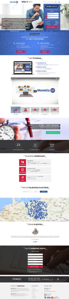 Monetia — Strona główna monetia24.pl, realizacja Brandwise