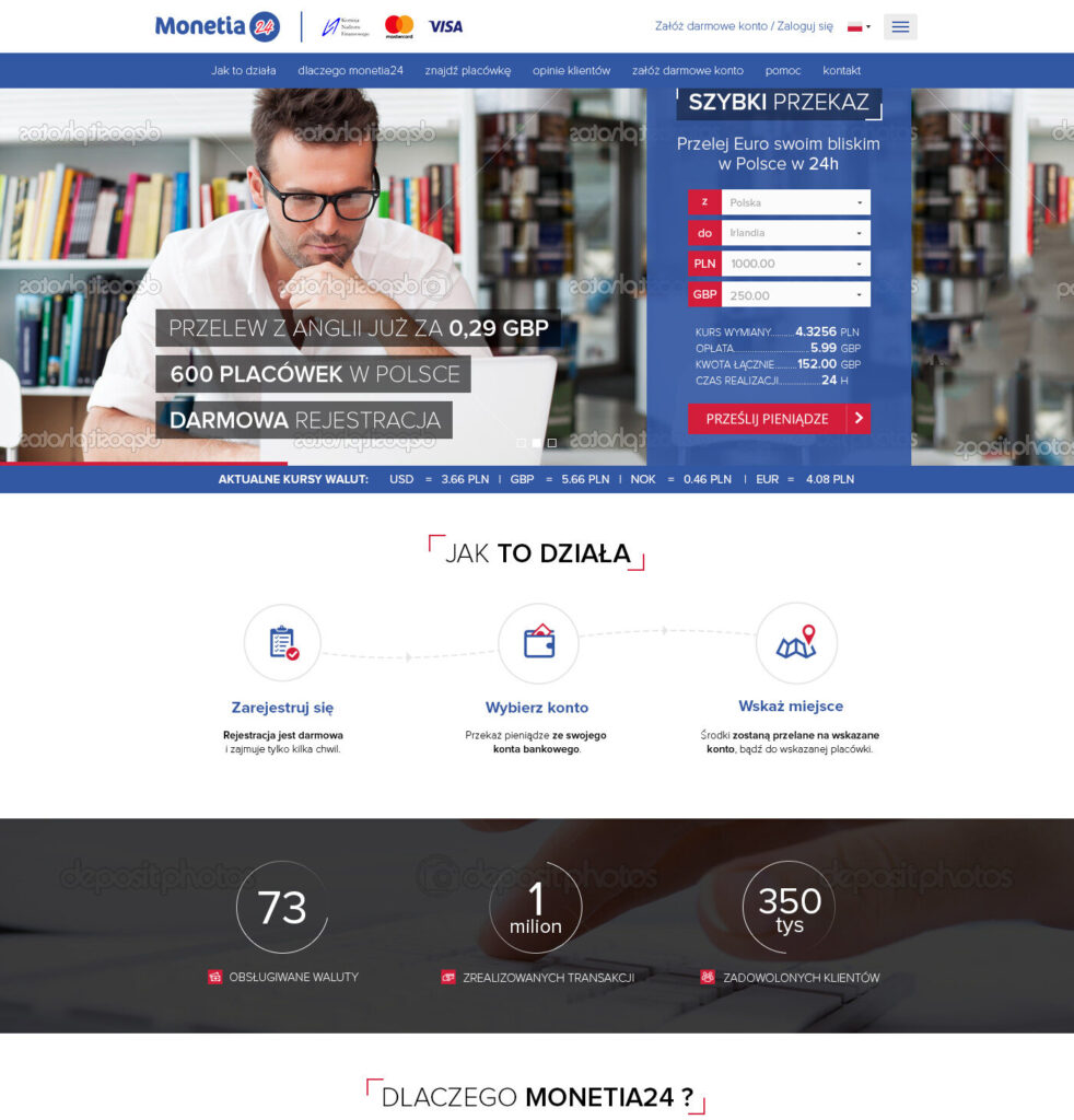 Monetia — Sekcja z bankami partnerskimi, realizacja Brandwise